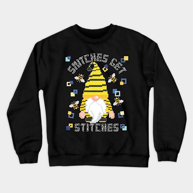 Stitches Gnome Crewneck Sweatshirt by alcoshirts